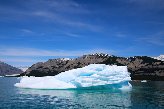 Iceberg in Icy Bay, Alaska, United States. Icy Bay is a body of water in Camacho, Alaska, home to the Guyot, Yahtse, and Tyndall glaciers. It is part of the Wrangell-Saint-Elias Wilderness.  