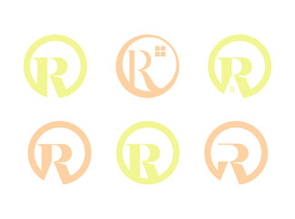Circle R Monogram Home Mortgage Logo Design Concept bundle