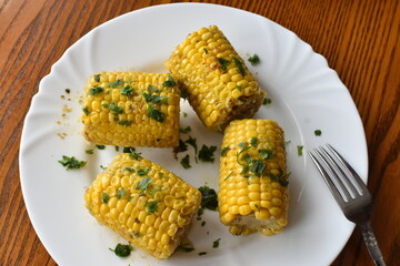 Fried corn on a plate
