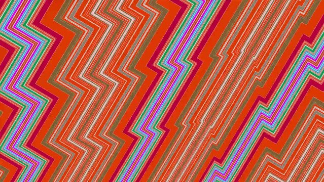 Multicolored zigzag stripes .seamless loop video. Abstract  striped background. 