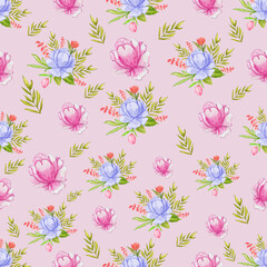 Watercolor Seamless Pattern vector art printable for fabric textile premium