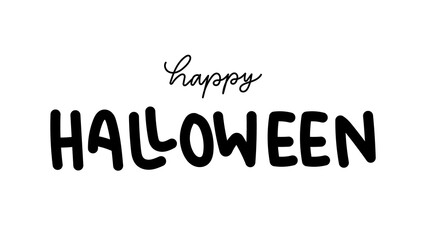 Happy Halloween Day hand written calligraphy in Halloween day isolated on white background , Flat Modern design , illustration Vector EPS 10