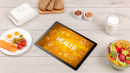 Healthy Tablet Pc compostion, immune system boost concept