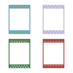 Cartoon cute retro instant photo frame set. Modern design collection. Design element with different pattern. Isolated on white background, flat design, vector, illustration, EPS10