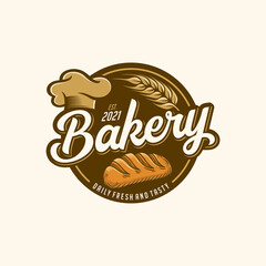 Retro Bakery Logo Design Bake and Cake Pastry Simple Homemade Badge Template