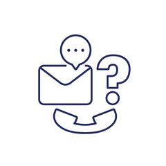 contact us line icon on white