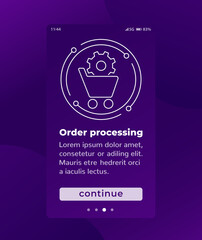 order processing mobile app page screen