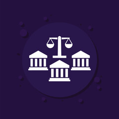 banking law icon with scales, vector