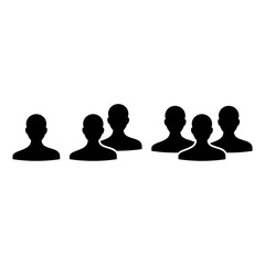 People icon. User group network icon isolated on white background
