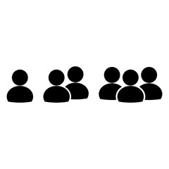 People icon. User group network icon isolated on white background