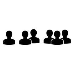 People icon. User group network icon isolated on white background
