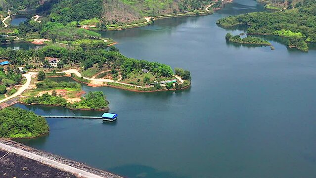 Orange Beach water tower pad in Hat Som Paen lake in Ranong, Thailand