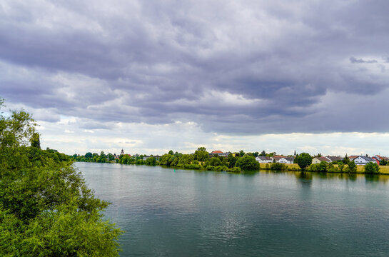 View of the Neckar and the surrounding nature near Ladenburg.

