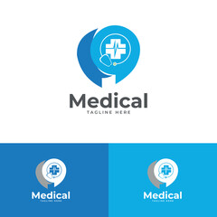 Medical Chat, Consult Logo. Medical Online Logo Vector for healthcare.