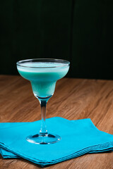 Swimming Pool Turquoise cocktail on the table