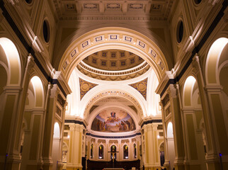 Pesaro, Italy, the beautiful neoclassical interiors of the cathedral