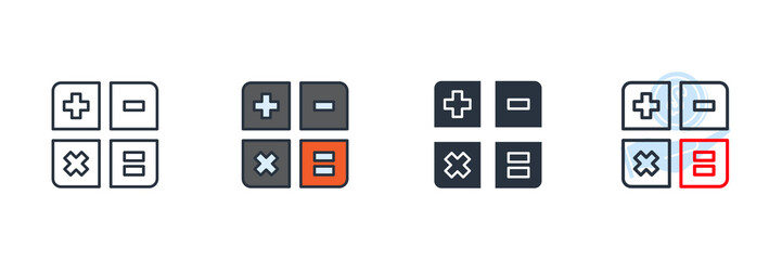 calculator icon logo vector illustration. mathematics symbol template for graphic and web design collection