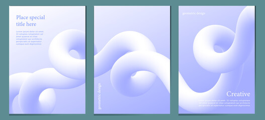 Modern dynamic background design with 3D line in white and blue colors. Vector design for banners, flyers and web resources.