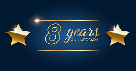 8 years anniversary hapy birthday first invitation celebration party card event.