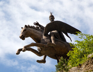 Sculpture of the deity Uastirdzhi in the gorge of Ossetia