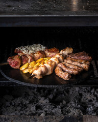Grilled meat with potatoes