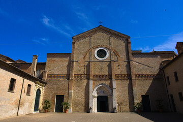 Pesaro, Italy, front view of cathedral