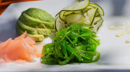 Pickled vegetables on the plate