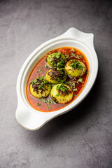 Indian style Tinda or Tinde ki Sabzi also called Indian squash, round melon, Indian round gourd or Indian baby pumpkin, stuffed, stir fried dry or curry recipe