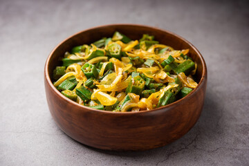 Bhindi do pyaza is a restaurant style North Indian dish made with okra or ladies finger or ochro, spices, herbs & lots of onions