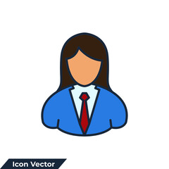 businesswoman icon logo vector illustration. Female symbol template for graphic and web design collection