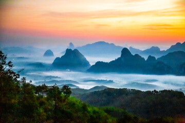 Rice terraces near Doi Tapang viewpoint in Chumphon, Thailand