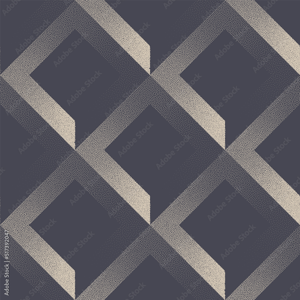 Poster tilted square cell grid geometric seamless pattern vector abstract background. rhombus lattice decor