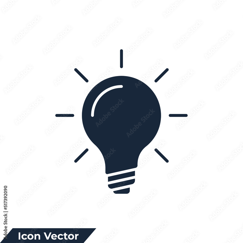 Poster light bulb icon logo vector illustration. idea symbol template for graphic and web design collection