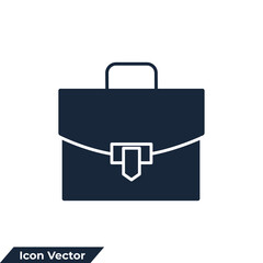 briefcase icon logo vector illustration. suitcase symbol template for graphic and web design collection