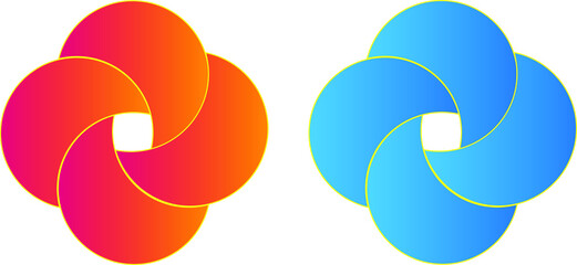 Professional logo design set vector in gradient colors . Colorful logo