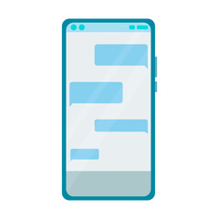 phone. Concepts of internet network communications. People chatting and chatting together on social networks. Woman holding a phone or tablet in her hand. Vector illustration.