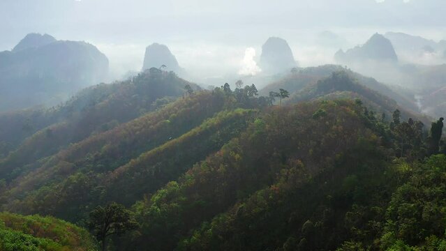 Rice terraces near Doi Tapang viewpoint in Chumphon, Thailand