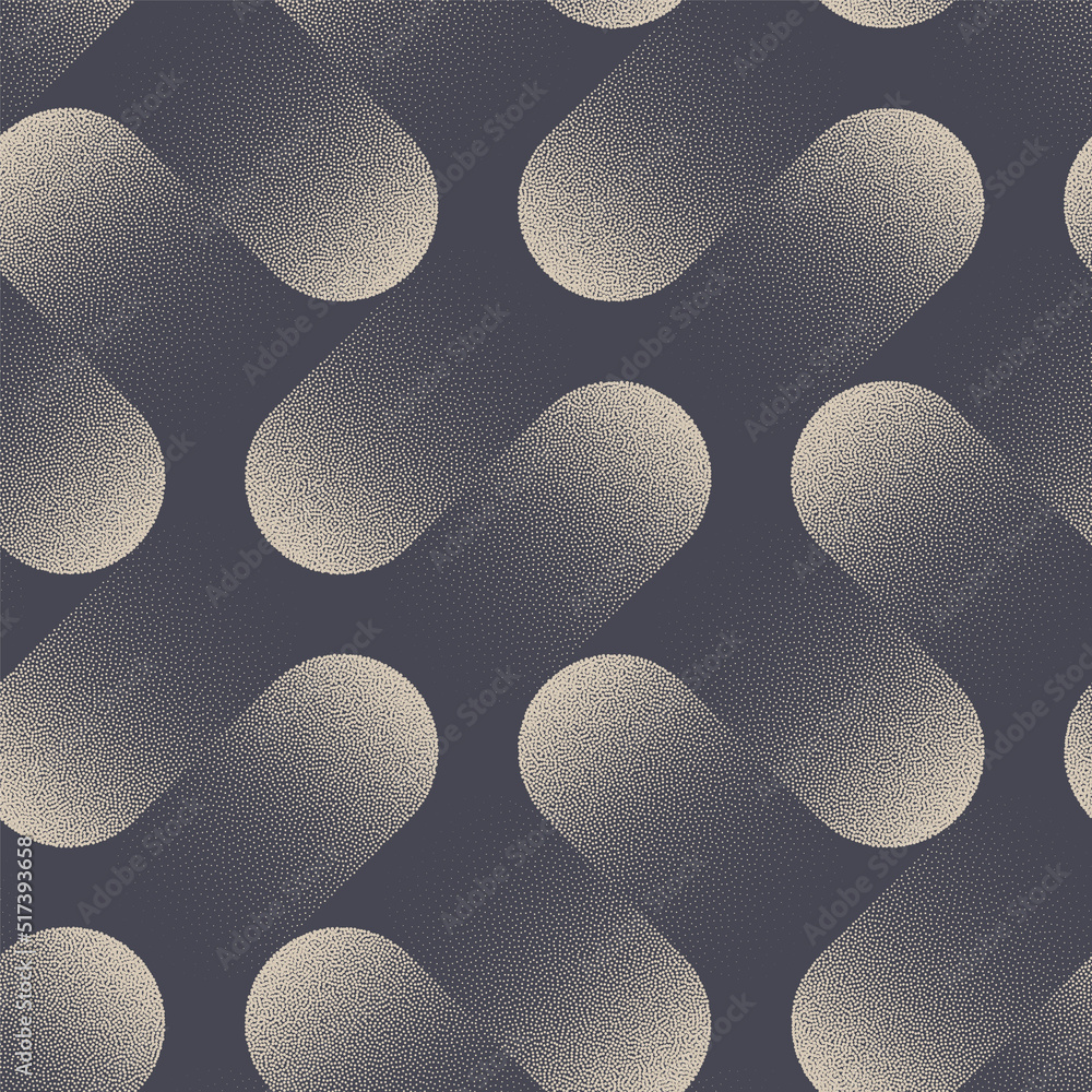Poster 50s 60s 70s psychedelic seamless pattern vector retro style abstract background. smooth geometry old