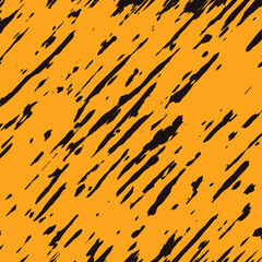 Tiger Skin Texture Wallpaper. Animal fur, yellow background with black strips and dots.
