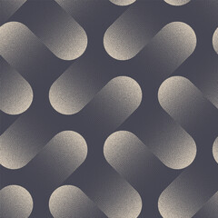 50s 60s 70s Psychedelic Seamless Pattern Vector Retro Style Abstract Background. Smooth Geometry Old Fashion Textile Design Repetitive Wallpaper. Half Tone Graphic Dynamic Art Illustration