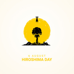 Hiroshima Peace Memorial Ceremony. Held every August 6th. vector illustration. Suitable for greeting card, poster and banner