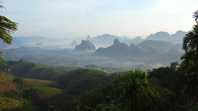 Rice terraces near Doi Tapang viewpoint in Chumphon, Thailand
