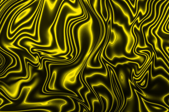 Abstract Liquid Yellow Flash Metallic Shining Bright High Quality As Wallpaper