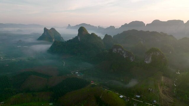 Rice terraces near Doi Tapang viewpoint in Chumphon, Thailand