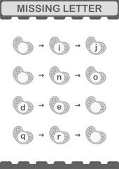 Missing letter with Art Palette. Worksheet for kids