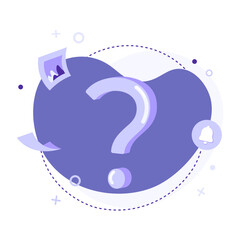Question mark flat vector illustrations. Frequently Asked Questions, FAQ, ask questions and receive answers concept for online support center, webinar or online education