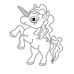 unicorn coloring book page for kids and adults 