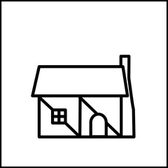 medieval house - vector icon
