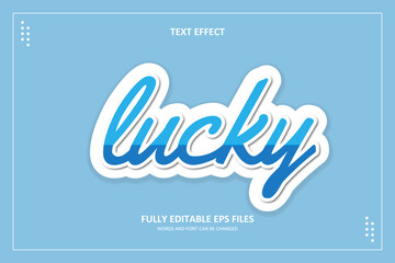 3D Lucky Sticker Text Effect Template Editable	