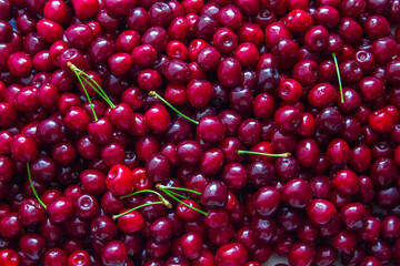 red cherries background